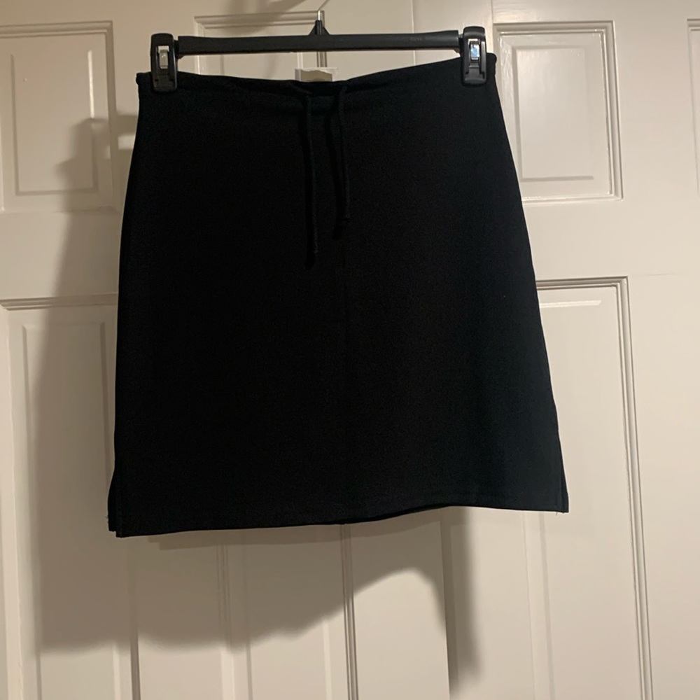 Black  Drawstring Front Skirt